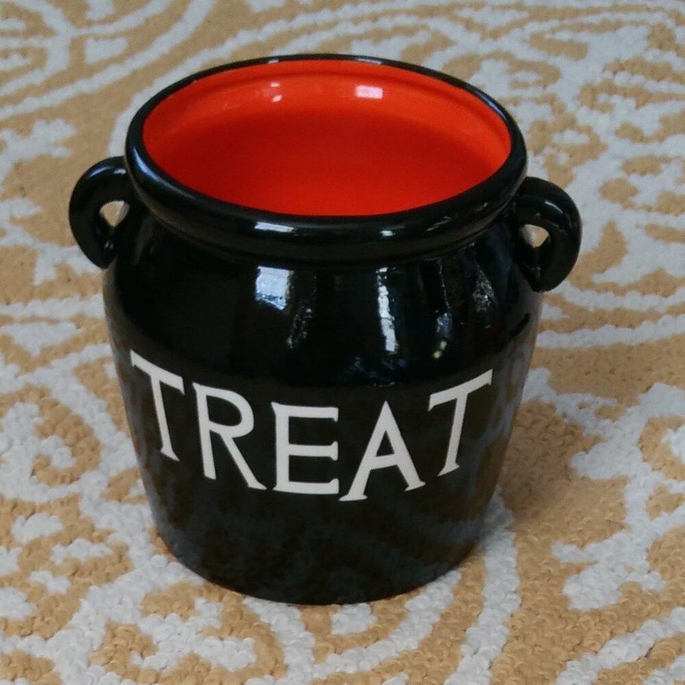 Nicole Crafts Treat Halloween Bowl Black & Orange